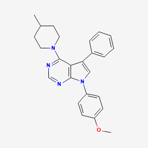 molecular formula C25H26N4O B11211809 7-(4-methoxyphenyl)-4-(4-methylpiperidin-1-yl)-5-phenyl-7H-pyrrolo[2,3-d]pyrimidine 