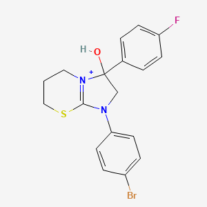 1-(4-bromophenyl)-3-(4-fluorophenyl)-3-hydroxy-2,3,6,7-tetrahydro-5H-imidazo[2,1-b][1,3]thiazin-1-ium