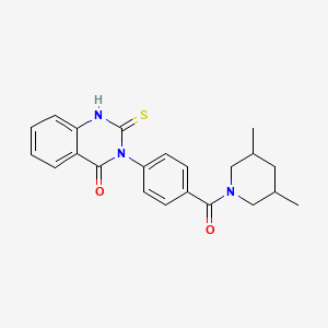 3-[4-(3,5-dimethylpiperidine-1-carbonyl)phenyl]-2-sulfanylidene-1H-quinazolin-4-one