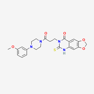 7-{3-[4-(3-methoxyphenyl)piperazin-1-yl]-3-oxopropyl}-6-thioxo-6,7-dihydro[1,3]dioxolo[4,5-g]quinazolin-8(5H)-one