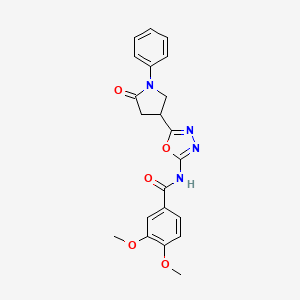 3,4-dimethoxy-N-[5-(5-oxo-1-phenylpyrrolidin-3-yl)-1,3,4-oxadiazol-2-yl]benzamide