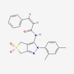 (Z)-N-(2-(2,4-dimethylphenyl)-5,5-dioxido-4,6-dihydro-2H-thieno[3,4-c]pyrazol-3-yl)-3-phenylacrylamide