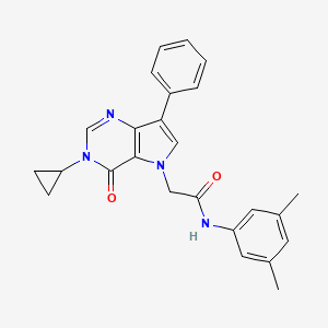 2-(3-cyclopropyl-4-oxo-7-phenyl-3,4-dihydro-5H-pyrrolo[3,2-d]pyrimidin-5-yl)-N-(3,5-dimethylphenyl)acetamide