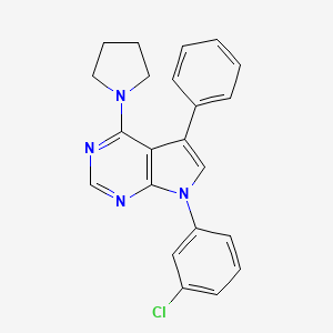 7-(3-chlorophenyl)-5-phenyl-4-(pyrrolidin-1-yl)-7H-pyrrolo[2,3-d]pyrimidine