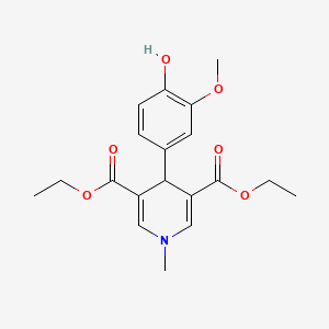 molecular formula C19H23NO6 B11211894 Diethyl 4-(4-hydroxy-3-methoxyphenyl)-1-methyl-1,4-dihydropyridine-3,5-dicarboxylate 