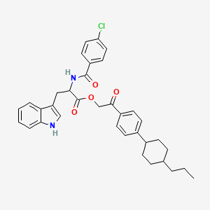 2-oxo-2-[4-(4-propylcyclohexyl)phenyl]ethyl N-[(4-chlorophenyl)carbonyl]tryptophanate