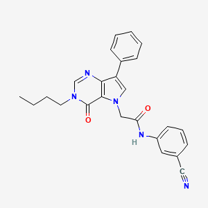 2-(3-butyl-4-oxo-7-phenyl-3,4-dihydro-5H-pyrrolo[3,2-d]pyrimidin-5-yl)-N-(3-cyanophenyl)acetamide