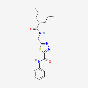 molecular formula C18H24N4O2S B11211919 N-Phenyl-5-[(2-propylpentanamido)methyl]-1,3,4-thiadiazole-2-carboxamide 