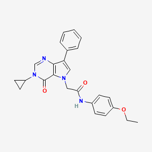 2-(3-cyclopropyl-4-oxo-7-phenyl-3,4-dihydro-5H-pyrrolo[3,2-d]pyrimidin-5-yl)-N-(4-ethoxyphenyl)acetamide