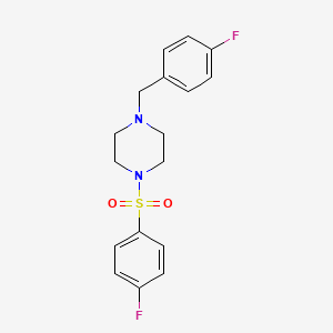 molecular formula C17H18F2N2O2S B11211937 1-(4-Fluorobenzyl)-4-[(4-fluorophenyl)sulfonyl]piperazine 