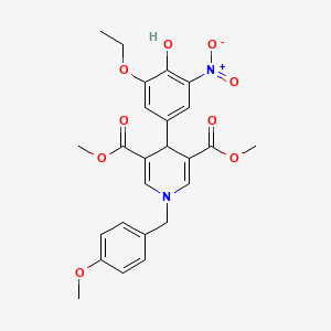 Dimethyl 4-(3-ethoxy-4-hydroxy-5-nitrophenyl)-1-(4-methoxybenzyl)-1,4-dihydropyridine-3,5-dicarboxylate