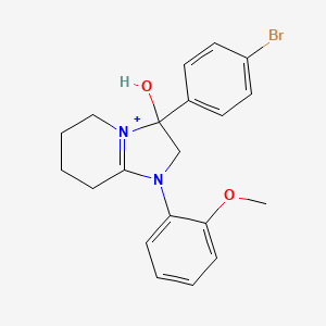 3-(4-Bromophenyl)-3-hydroxy-1-(2-methoxyphenyl)-2,3,5,6,7,8-hexahydroimidazo[1,2-a]pyridin-1-ium