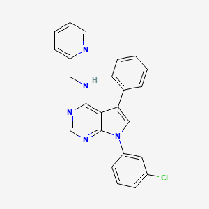 7-(3-chlorophenyl)-5-phenyl-N-(pyridin-2-ylmethyl)pyrrolo[2,3-d]pyrimidin-4-amine