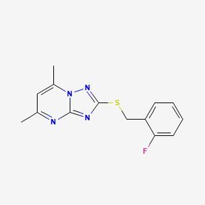 2-[(2-Fluorobenzyl)sulfanyl]-5,7-dimethyl[1,2,4]triazolo[1,5-a]pyrimidine