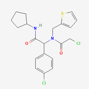 2-[(2-chloroacetyl)-(thiophen-2-ylmethyl)amino]-2-(4-chlorophenyl)-N-cyclopentylacetamide