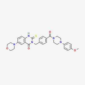 molecular formula C31H33N5O4S B11211998 3-(4-{[4-(4-methoxyphenyl)piperazin-1-yl]carbonyl}benzyl)-6-morpholin-4-yl-2-thioxo-2,3-dihydroquinazolin-4(1H)-one 