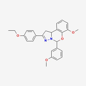 2-(4-Ethoxyphenyl)-7-methoxy-5-(3-methoxyphenyl)-1,10b-dihydropyrazolo[1,5-c][1,3]benzoxazine