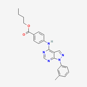 molecular formula C23H23N5O2 B11212012 butyl 4-{[1-(3-methylphenyl)-1H-pyrazolo[3,4-d]pyrimidin-4-yl]amino}benzoate 