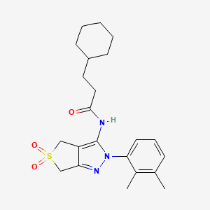 3-cyclohexyl-N-(2-(2,3-dimethylphenyl)-5,5-dioxido-4,6-dihydro-2H-thieno[3,4-c]pyrazol-3-yl)propanamide