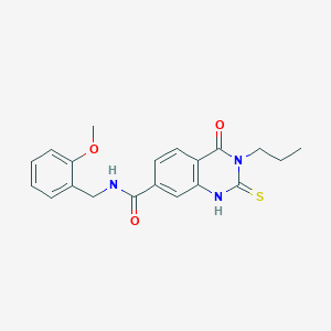 N-[(2-methoxyphenyl)methyl]-4-oxo-3-propyl-2-sulfanylidene-1H-quinazoline-7-carboxamide