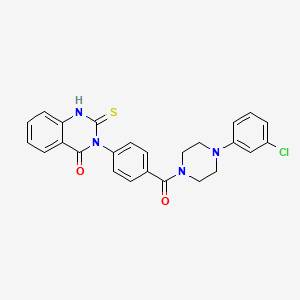 3-[4-[4-(3-chlorophenyl)piperazine-1-carbonyl]phenyl]-2-sulfanylidene-1H-quinazolin-4-one