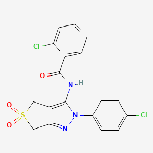 2-chloro-N-(2-(4-chlorophenyl)-5,5-dioxido-4,6-dihydro-2H-thieno[3,4-c]pyrazol-3-yl)benzamide