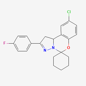 9'-Chloro-2'-(4-fluorophenyl)-1',10b'-dihydrospiro[cyclohexane-1,5'-pyrazolo[1,5-c][1,3]benzoxazine]