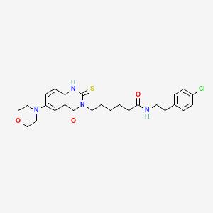 N-(4-chlorophenethyl)-6-(6-morpholino-4-oxo-2-thioxo-1,2-dihydroquinazolin-3(4H)-yl)hexanamide