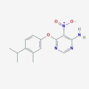 6-[3-Methyl-4-(propan-2-yl)phenoxy]-5-nitropyrimidin-4-amine