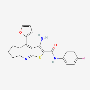 3-amino-N-(4-fluorophenyl)-4-(2-furyl)-6,7-dihydro-5H-cyclopenta[b]thieno[3,2-e]pyridine-2-carboxamide