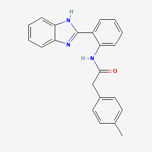 molecular formula C22H19N3O B11212098 N-(2-(1H-benzo[d]imidazol-2-yl)phenyl)-2-(p-tolyl)acetamide 