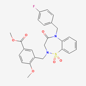 methyl 3-((5-(4-fluorobenzyl)-1,1-dioxido-4-oxo-4,5-dihydrobenzo[f][1,2,5]thiadiazepin-2(3H)-yl)methyl)-4-methoxybenzoate