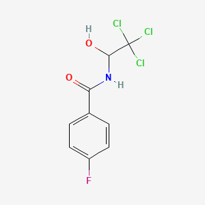 molecular formula C9H7Cl3FNO2 B11212120 4-fluoro-N-(2,2,2-trichloro-1-hydroxyethyl)benzamide CAS No. 67833-05-0