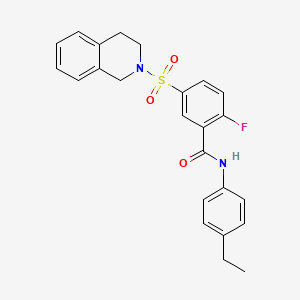 5-(3,4-dihydro-1H-isoquinolin-2-ylsulfonyl)-N-(4-ethylphenyl)-2-fluorobenzamide