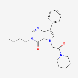 3-butyl-5-[2-oxo-2-(piperidin-1-yl)ethyl]-7-phenyl-3,5-dihydro-4H-pyrrolo[3,2-d]pyrimidin-4-one