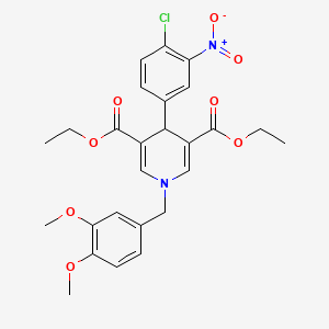 Diethyl 4-(4-chloro-3-nitrophenyl)-1-(3,4-dimethoxybenzyl)-1,4-dihydropyridine-3,5-dicarboxylate