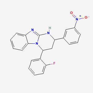 4-(2-Fluorophenyl)-2-(3-nitrophenyl)-1,2,3,4-tetrahydropyrimido[1,2-a]benzimidazole