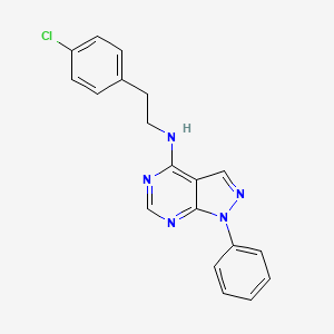 molecular formula C19H16ClN5 B11212182 N-[2-(4-chlorophenyl)ethyl]-1-phenyl-1H-pyrazolo[3,4-d]pyrimidin-4-amine 