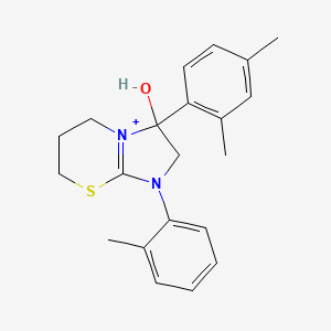 molecular formula C21H25N2OS+ B11212184 3-(2,4-dimethylphenyl)-3-hydroxy-1-(2-methylphenyl)-2,3,6,7-tetrahydro-5H-imidazo[2,1-b][1,3]thiazin-1-ium 