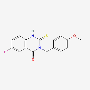 6-fluoro-3-[(4-methoxyphenyl)methyl]-2-sulfanylidene-1H-quinazolin-4-one