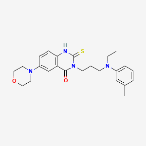 3-(3-(ethyl(m-tolyl)amino)propyl)-6-morpholino-2-thioxo-2,3-dihydroquinazolin-4(1H)-one