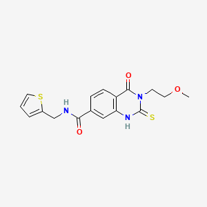 molecular formula C17H17N3O3S2 B11212206 3-(2-methoxyethyl)-4-oxo-2-sulfanylidene-N-(thiophen-2-ylmethyl)-1H-quinazoline-7-carboxamide 