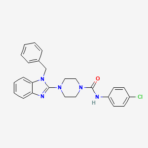 molecular formula C25H24ClN5O B11212237 4-(1-benzyl-1H-benzo[d]imidazol-2-yl)-N-(4-chlorophenyl)piperazine-1-carboxamide 