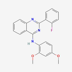 molecular formula C22H18FN3O2 B11212245 N-(2,4-dimethoxyphenyl)-2-(2-fluorophenyl)quinazolin-4-amine CAS No. 5669-54-5