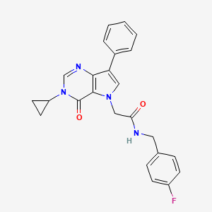 2-(3-cyclopropyl-4-oxo-7-phenyl-3,4-dihydro-5H-pyrrolo[3,2-d]pyrimidin-5-yl)-N-(4-fluorobenzyl)acetamide