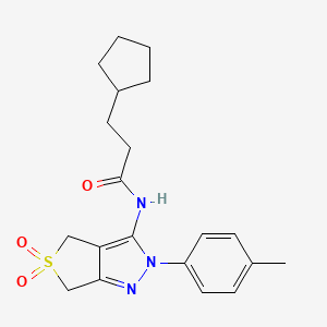 3-cyclopentyl-N-(5,5-dioxido-2-(p-tolyl)-4,6-dihydro-2H-thieno[3,4-c]pyrazol-3-yl)propanamide