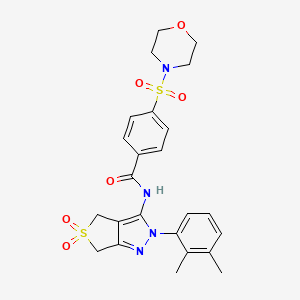 molecular formula C24H26N4O6S2 B11212305 N-(2-(2,3-dimethylphenyl)-5,5-dioxido-4,6-dihydro-2H-thieno[3,4-c]pyrazol-3-yl)-4-(morpholinosulfonyl)benzamide 