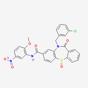 10-(3-chlorobenzyl)-N-(2-methoxy-5-nitrophenyl)-11-oxo-10,11-dihydrodibenzo[b,f][1,4]thiazepine-8-carboxamide 5-oxide