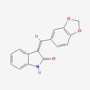 molecular formula C16H11NO3 B11212320 (3Z)-3-(1,3-benzodioxol-5-ylmethylidene)-1,3-dihydro-2H-indol-2-one 