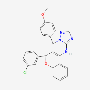 4-[6-(3-Chlorophenyl)-7,12-dihydro-6H-chromeno[4,3-D][1,2,4]triazolo[1,5-A]pyrimidin-7-YL]phenyl methyl ether